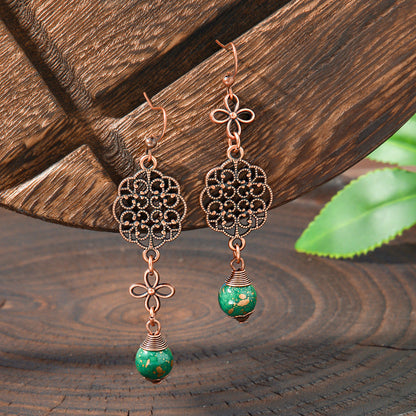 Elegant Vintage Leaf Dangle Earrings Zinc Alloy Art Design
