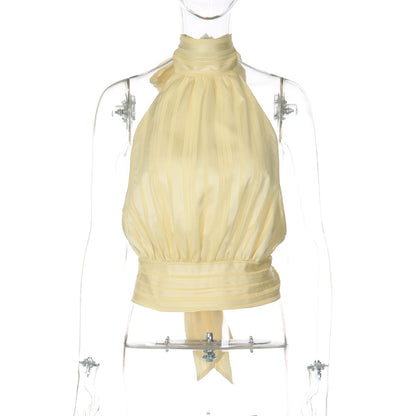Sleeveless Backless Crop Top Sexy Casual