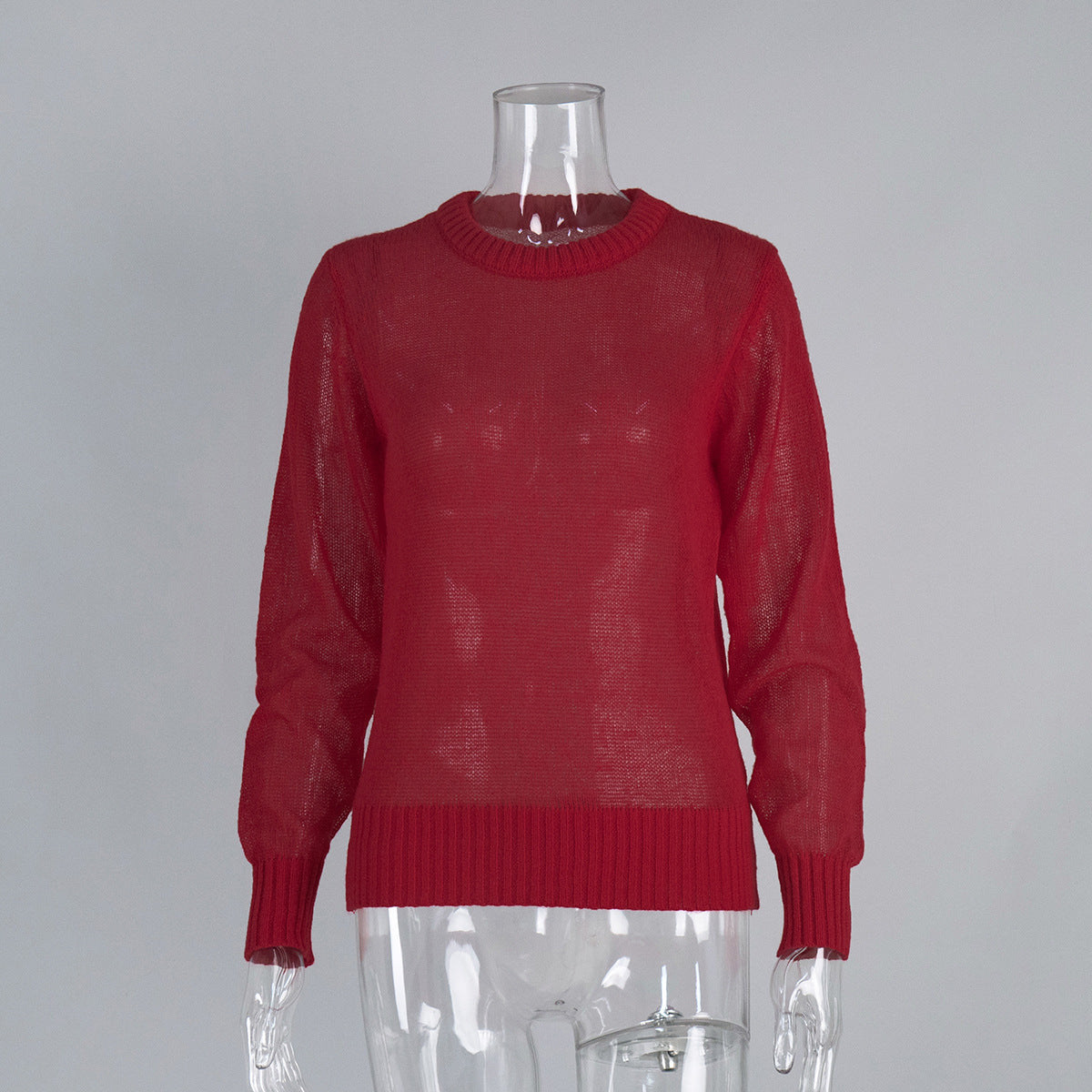 Comfortable Knit Sweater with Round Neck for Women