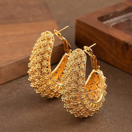 Geometric Cutout Earrings Trendy High-End Design