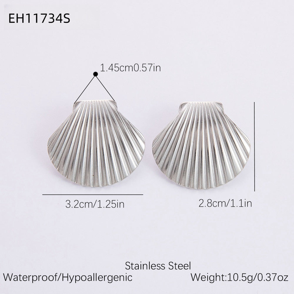 Freshwater Pearl Earrings Ocean Inspired Starfish Seashell Necklace Stainless Steel Adjustable Ring