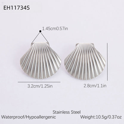 Freshwater Pearl Earrings Ocean Inspired Starfish Seashell Necklace Stainless Steel Adjustable Ring
