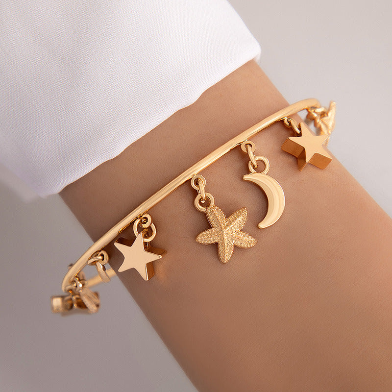 Floral Pearl Open Cuff Bracelet Stylish Fresh Design