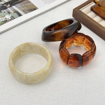 Oval Resin Bracelet Artistic Gradient Acrylic Bangle