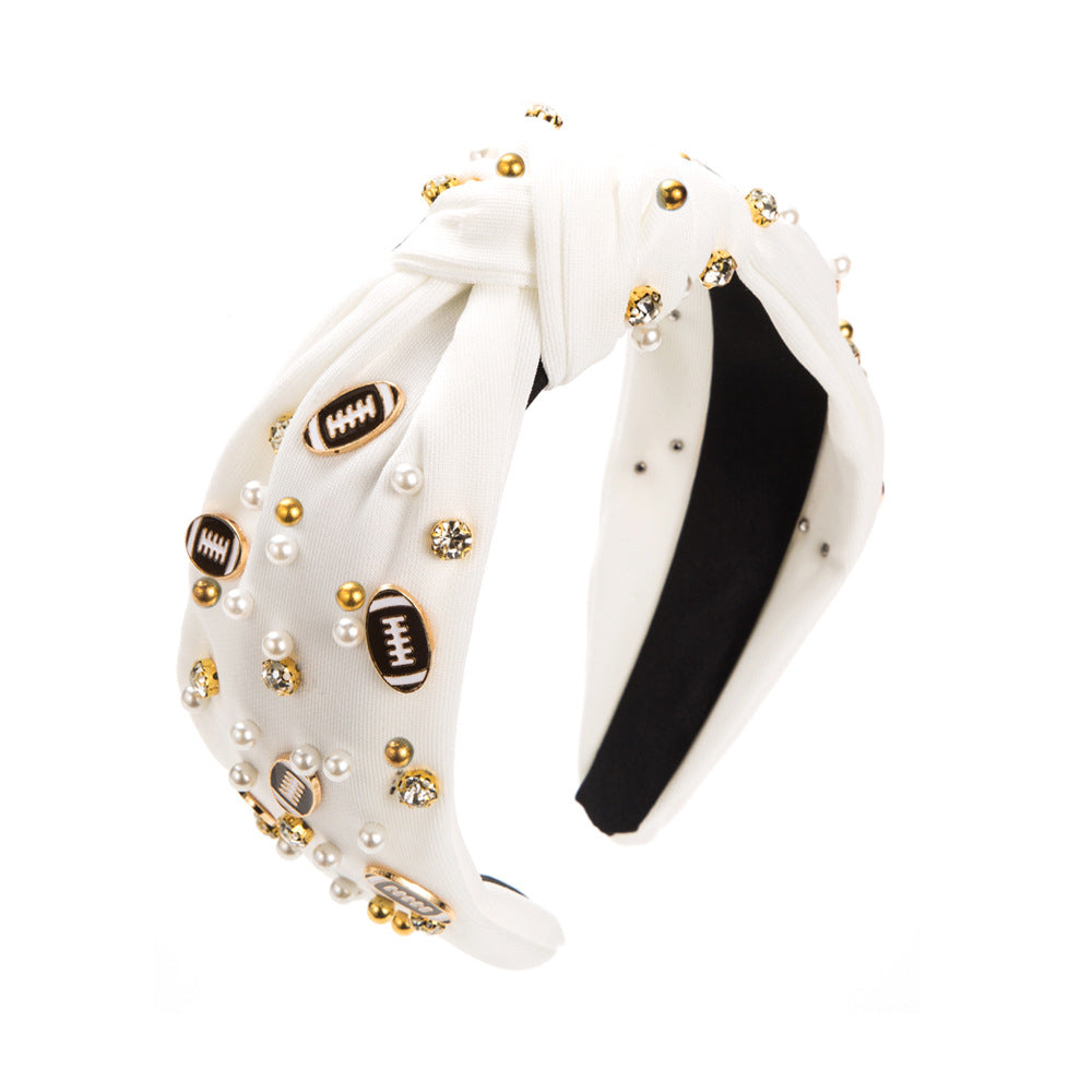 Fashion Pearl Headband Trendy Wide Fabric Hair Accessory