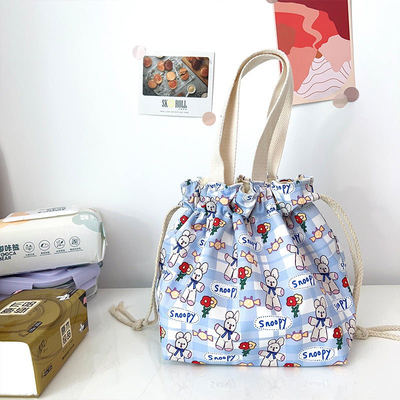 Trendy Waterproof Lunch Bag with Drawstring Closure