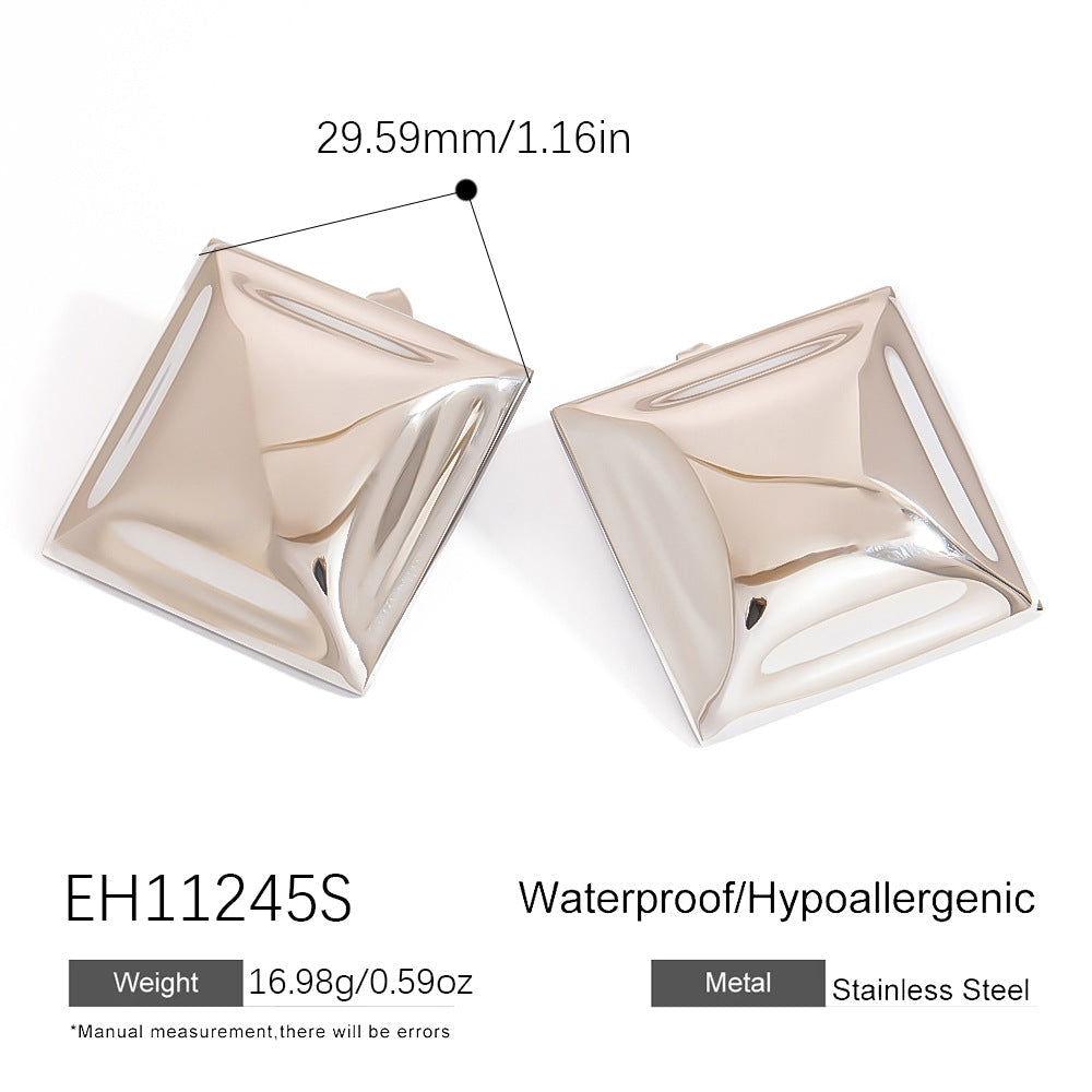 Fashionable Butterfly Bow Stainless Steel Earrings with 18K Gold Plating