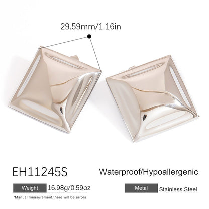 Fashionable Butterfly Bow Stainless Steel Earrings with 18K Gold Plating