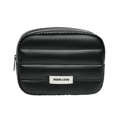 Solid Color Puffer Portable Cosmetic Bag