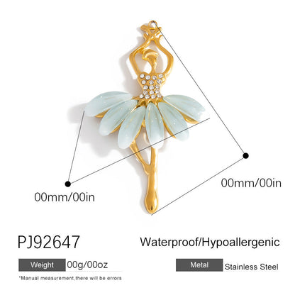 Colorful Oil-Drop Fish Heart Pendant Steel DIY Jewelry Accessories