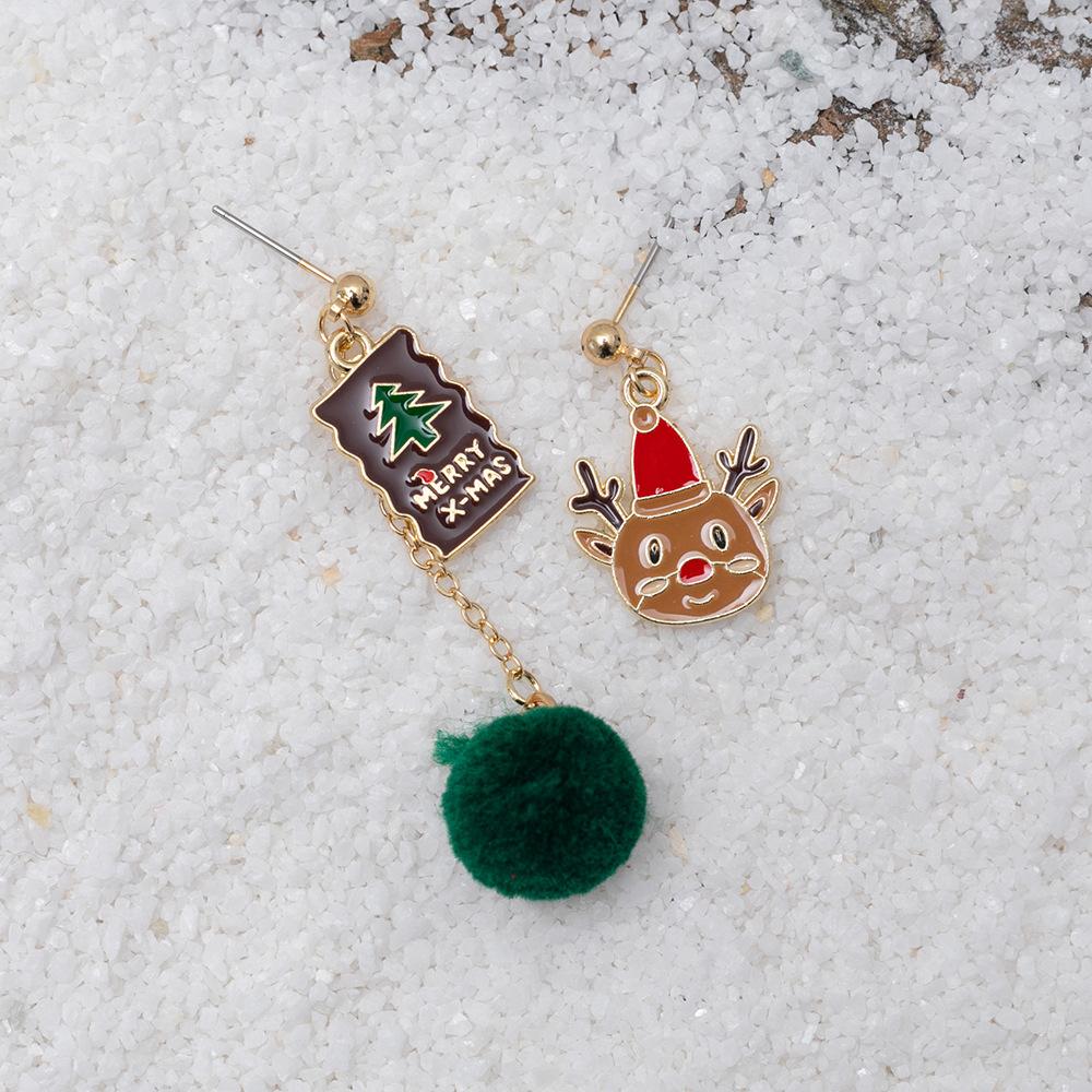 New Holiday Accessories Colorful Funny Christmas Earrings Female Autumn And Winter Wool Ball Earrings