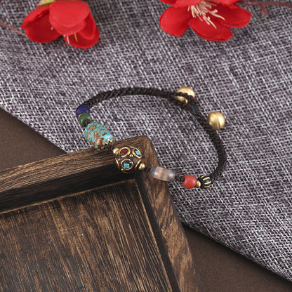 New Nepal Pearl Ethnic Style Bracelet Retro Simple Joker Hand-Woven Couple Bracelet