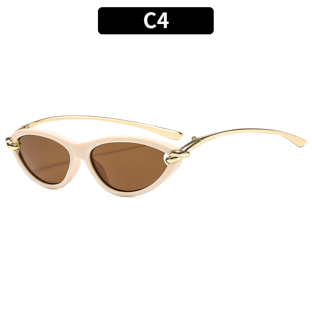 Cat Eye UV400 Sunglasses with Metal Chain Legs
