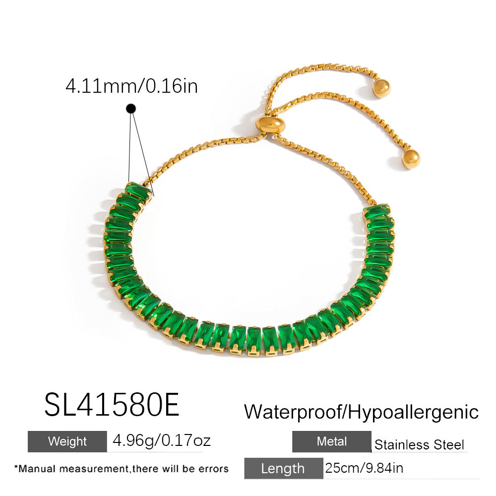 Geometric Stainless Steel Bracelet Colorful 18K Gold Plated Jewelry