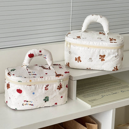 Cute Bear Print Large Capacity Makeup Bag
