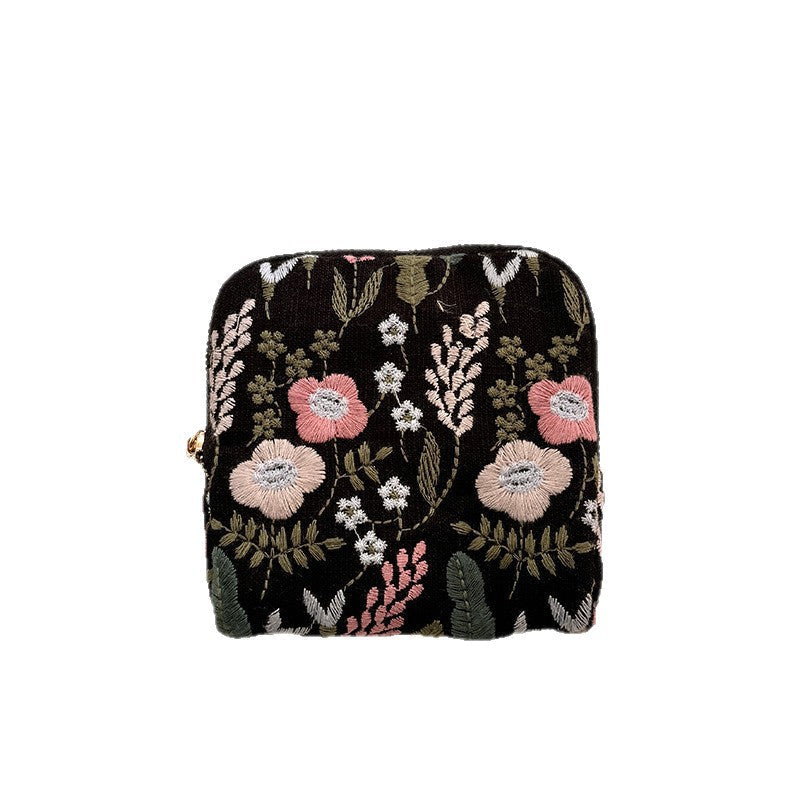 Embroidered Cotton Linen Jewelry Storage Bag for Rings and Necklaces