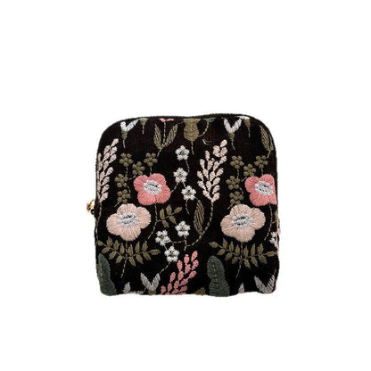 Embroidered Cotton Linen Jewelry Storage Bag for Rings and Necklaces