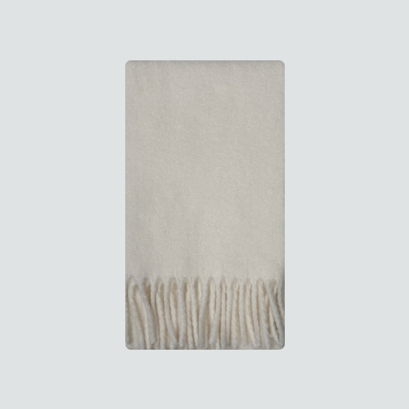 Mint Green Snowbud Pink Wool Blend Scarf For Women