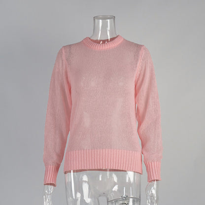 Comfortable Knit Sweater with Round Neck for Women