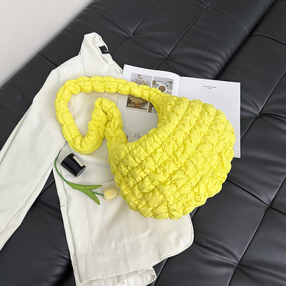 Wrinkled Cloud Crossbody Bag Trendy Nylon Tote
