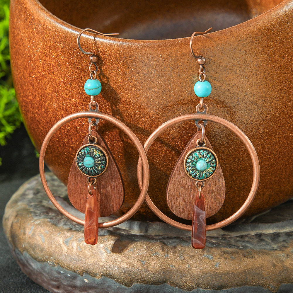 Trendy Bohemian Tassel Earrings Set in Brown
