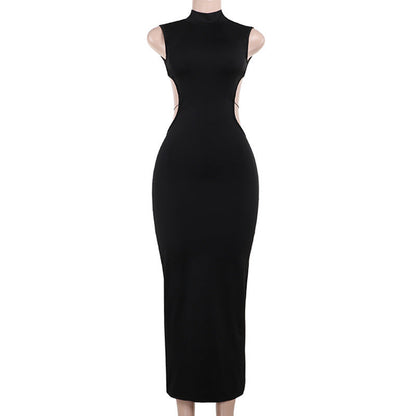 Open Back Bow Tie Long Dress Sexy Casual Dress