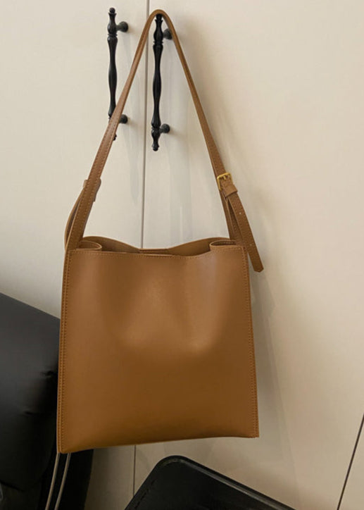 Structured PU Leather Tote With Shoulder Strap