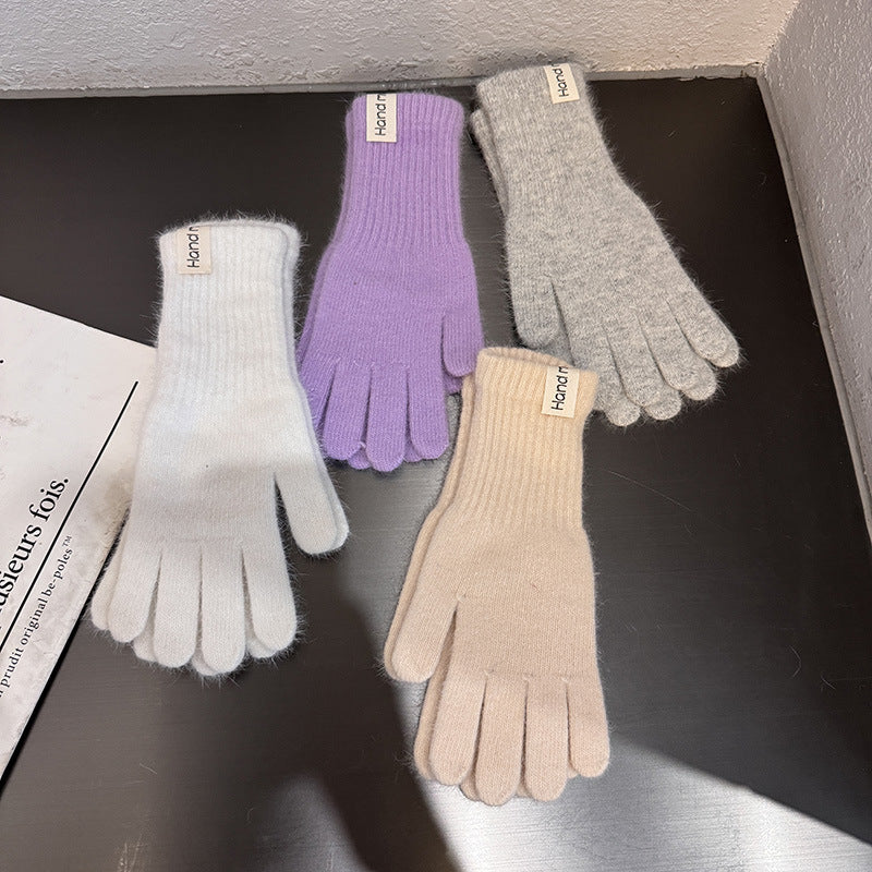 Winter Knit Warm Solid Color Gloves
