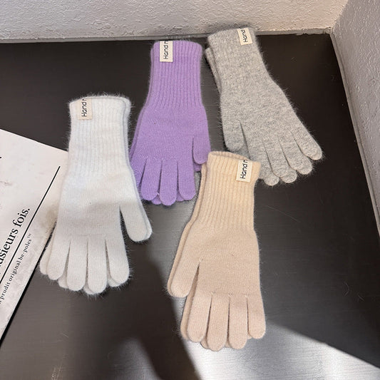 Winter Knit Warm Solid Color Gloves