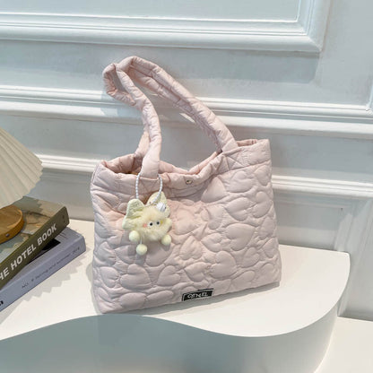 Heart-Shaped Large Tote Bag Stylish Commuter Bag