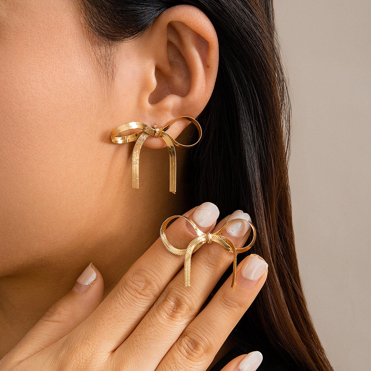 Bow Earring Butterfly Knot Stud Earrings Trendy Metal Design