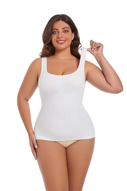 Seamless Knitted Shaper Tank Top With Adjustable Straps