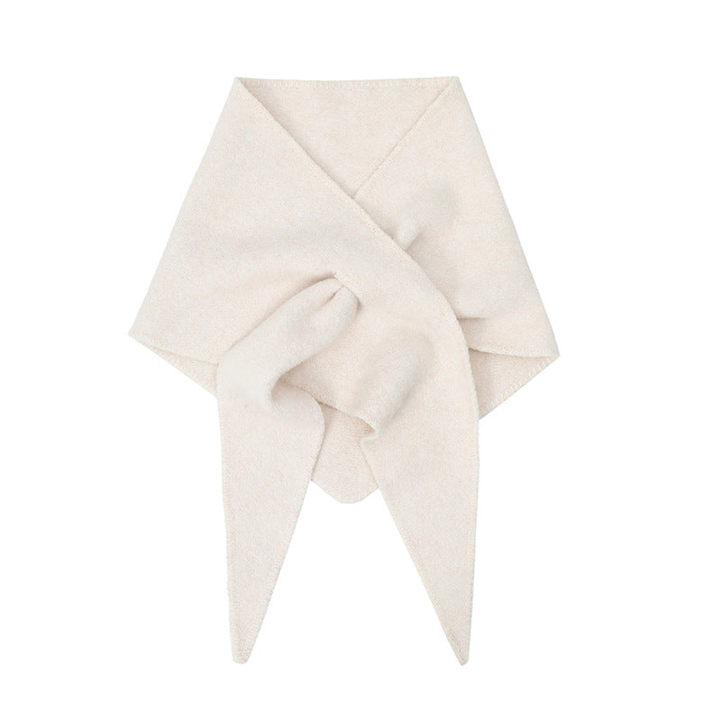 Winter Knit Wool Solid Color Triangle Scarf