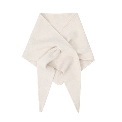 Winter Knit Wool Solid Color Triangle Scarf