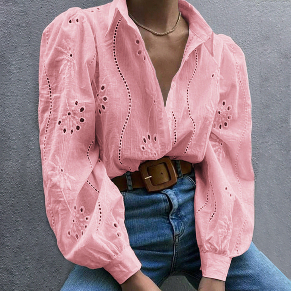 Fashionable Loose Fit Hollow Out Cardigan Top for Women