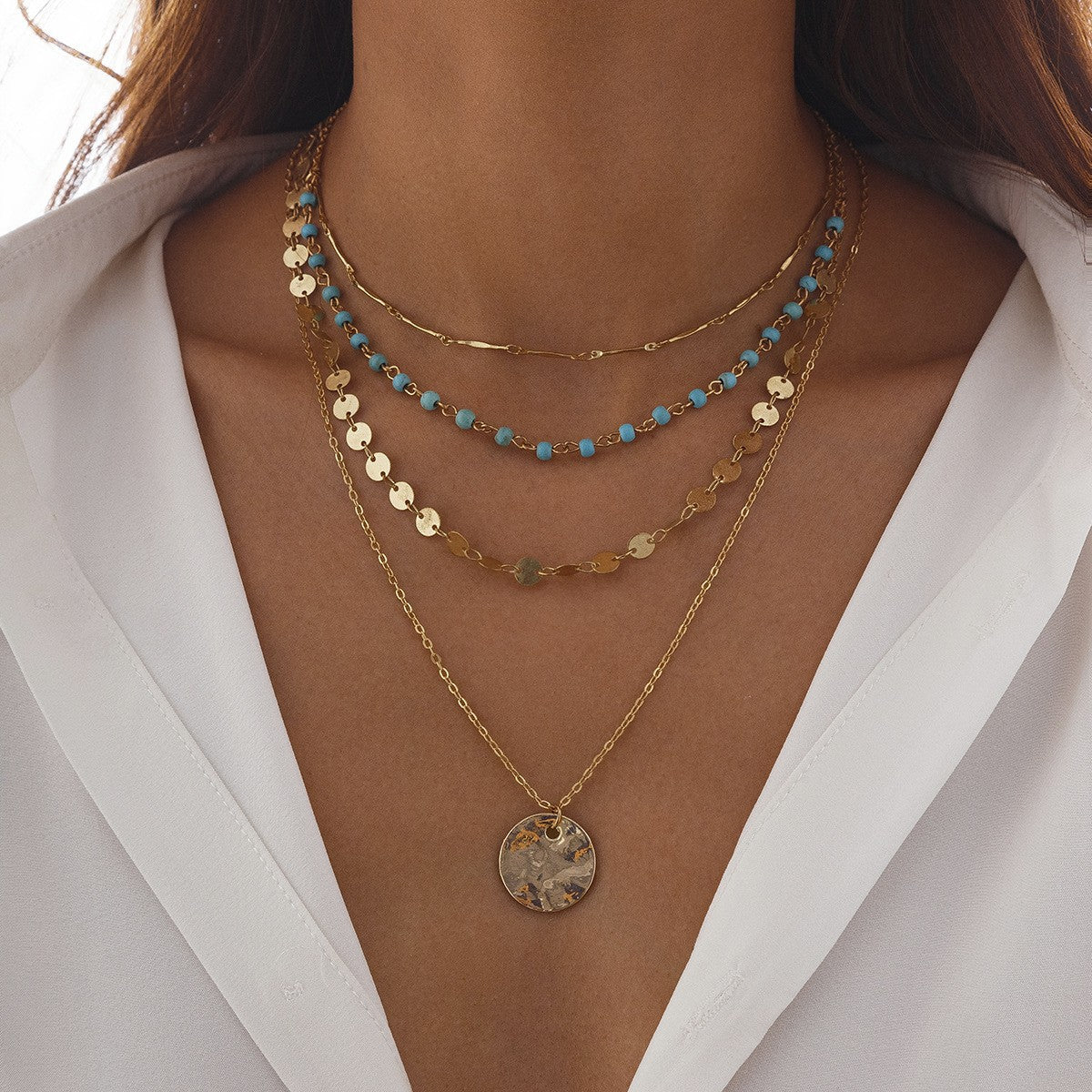 Vintage Ethnic Style Turquoise Choker Necklace For Women
