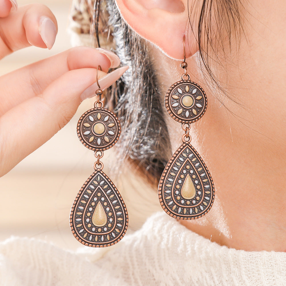 Vintage Ethnic Tassel Earrings Set - 12 Pairs Fashionable Boho Accessories