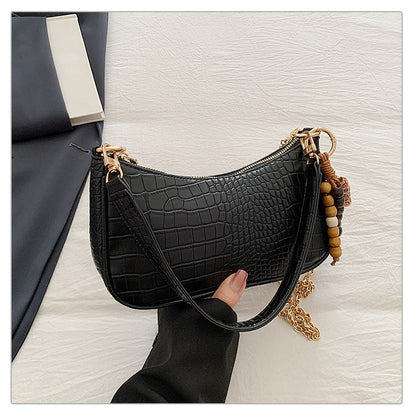 Trendy Croc Texture Mini Shoulder Bag for Women
