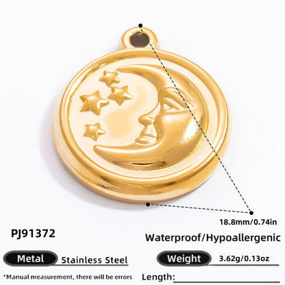 DIY Stainless Steel Moon Sun Pendant Necklace Accessories
