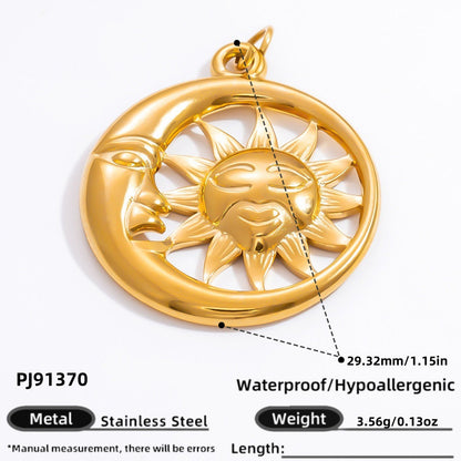 Heart Pendant Sun Charm Bracelet Necklace Stainless Steel DIY Jewelry