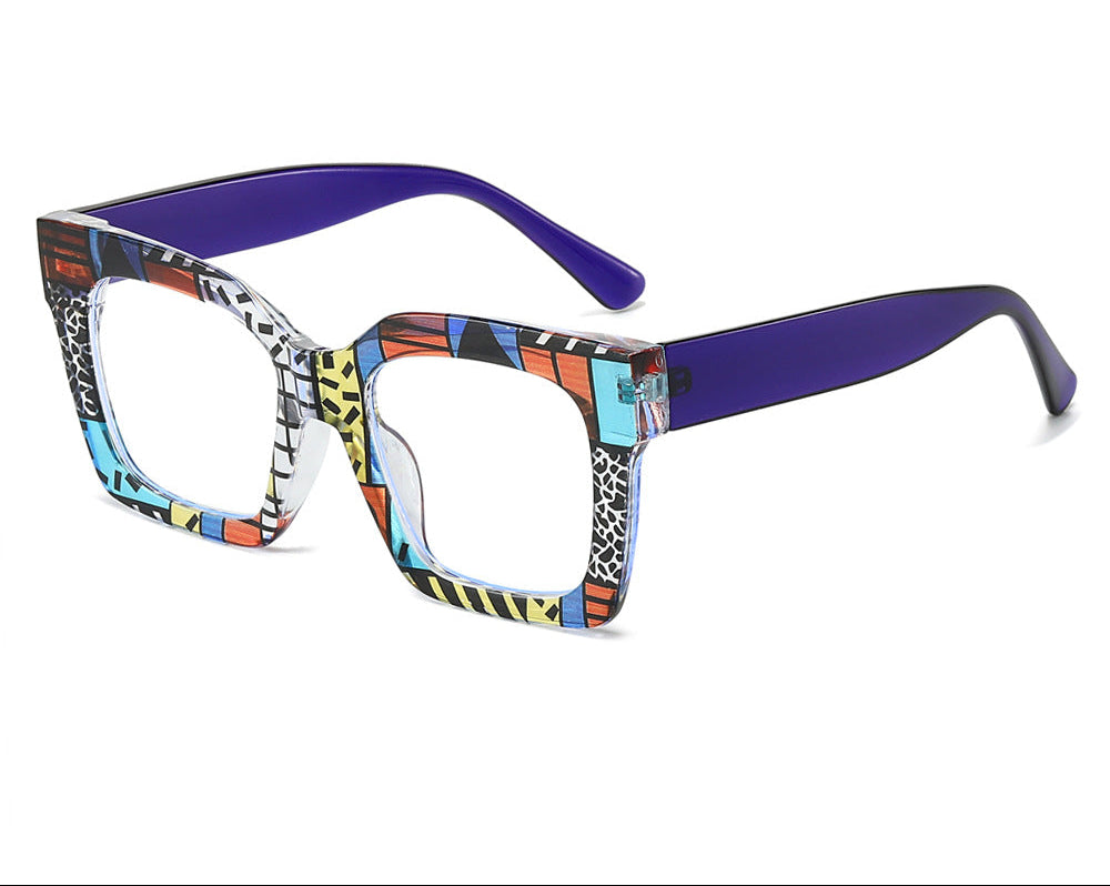 Trendy Floral Pattern Anti-Blue Light Glasses