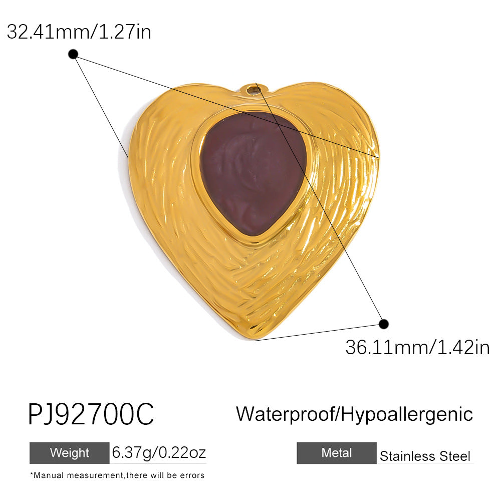 Handcrafted 18K Gold Heart Shell Pendant Necklace & Bracelet Set