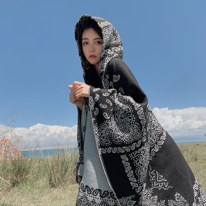 The New Dual-Purpose Tibetan  And National Style  Scarf In Autumn And Winter.