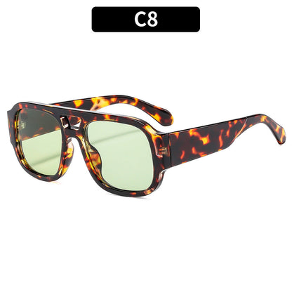 Trendy Wide-Brim Aviator Sunglasses