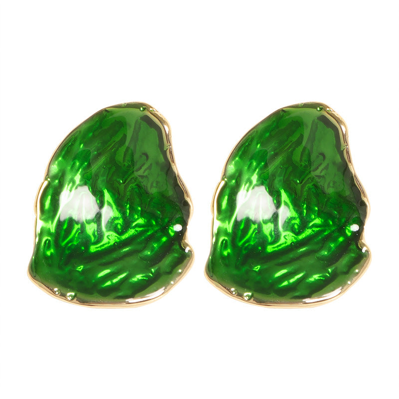 Geometric Enamel Drop Earrings Elegant Alloy Jewelry