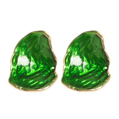 Geometric Enamel Drop Earrings Elegant Alloy Jewelry