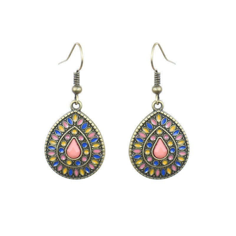 Exaggerated Bohemian Long Dangle Earrings Geometric Alloy Teardrop Tassel Earrings