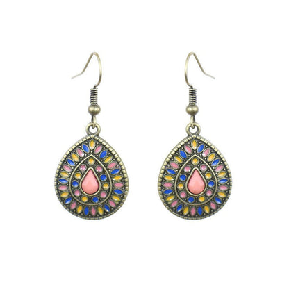 Exaggerated Bohemian Long Dangle Earrings Geometric Alloy Teardrop Tassel Earrings