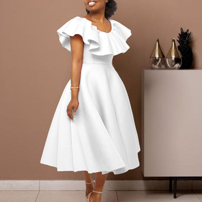 Elegant Ruffle Sleeve Maxi Dress For Parties