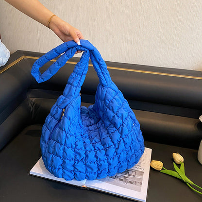 Solid Color Cloud Bag Puffer Shoulder Tote Bag